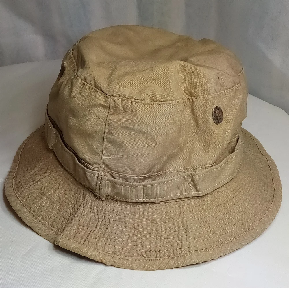 Tan Hot Weather Hunting Fishing Boonie Jungle Sun Hat Sz 7.5 - Picture 11 of 12